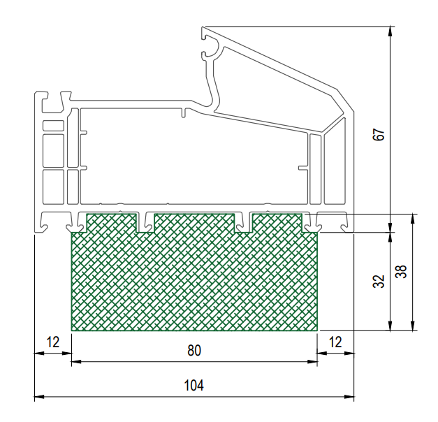 Теплый подставочный профиль VEKA Topline (104) Теплый подставочный профиль VEKA Topline (104)