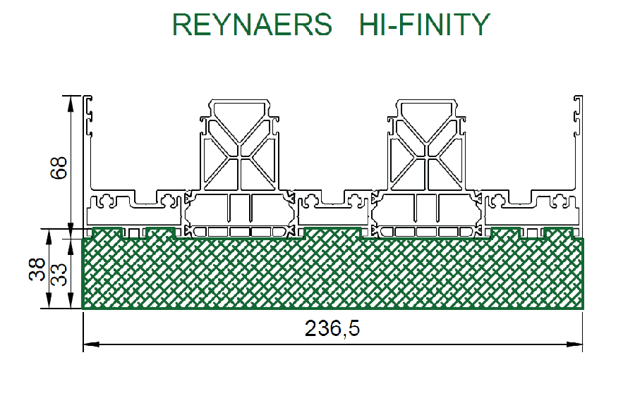 Теплый подставочный профиль REYNAERS HI-FINITY-2 Теплый подставочный профиль REYNAERS HI-FINITY-2