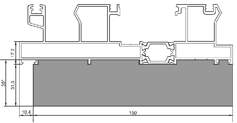 Теплый подставочный профиль ALUMIL S560-3