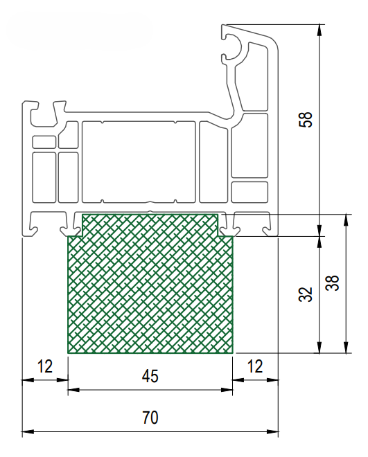 Теплый подставочный профиль VEKA Softline / Topline Теплый подставочный профиль VEKA Softline / Topline