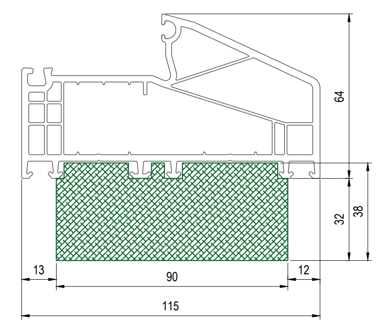 Теплый подставочный профиль VEKA Softline (115) Теплый подставочный профиль VEKA Softline (115)