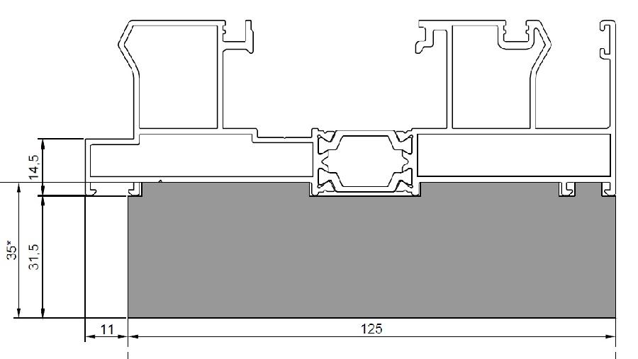 Теплый подставочный профиль ALUMIL S560-2