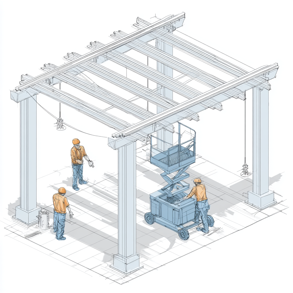 Контрольная сборка и проверка алюминиевых пергол RALUMA перед отгрузкой: надёжность и качество на каждом этапе