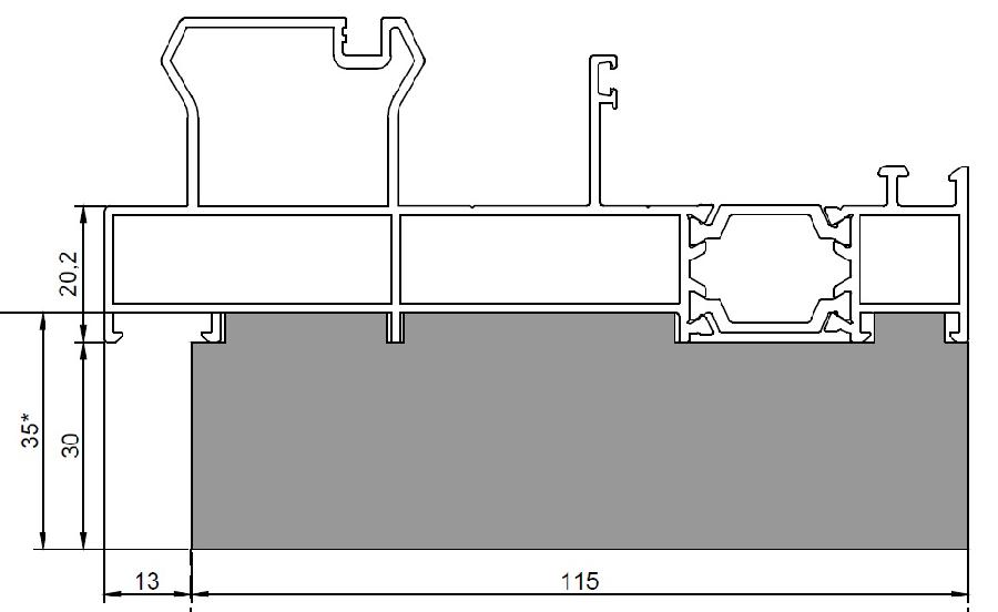 Теплый подставочный профиль ALUMIL S560