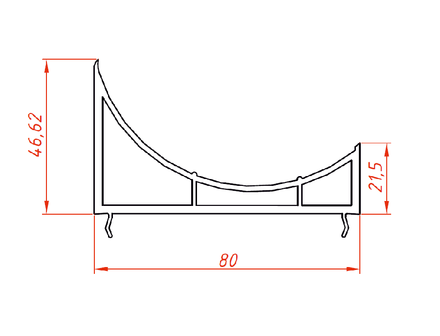 Адаптер к эркерной трубе 80х47 Адаптер к эркерной трубе 80х47