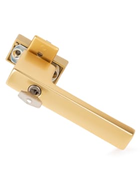 Ручка оконная с ключом Hoppe TOULON SecuForte®, штифт 32-42 мм, золото
