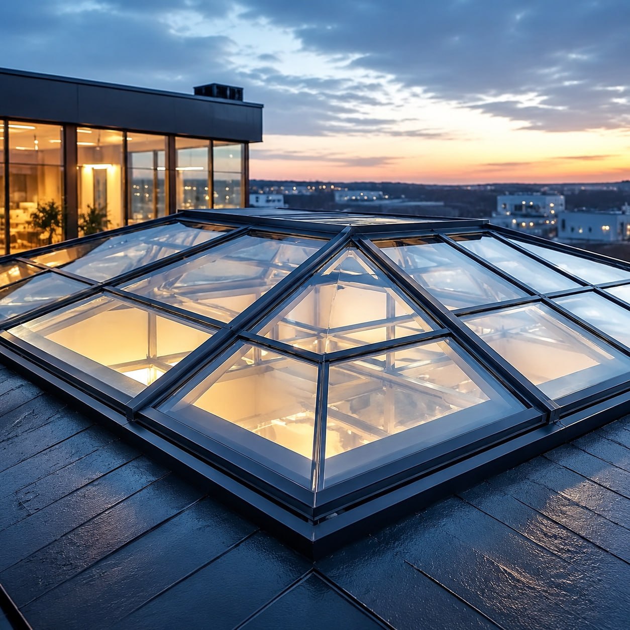 Зенитные фонари без снега и наледи: Thermo Glass® — новый стандарт кровельного остекления