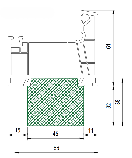 Тёплый подставочный профиль VEKA WHS 72 Тёплый подставочный профиль VEKA WHS 72