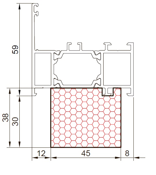 Теплый подставочный профиль ALMO 65