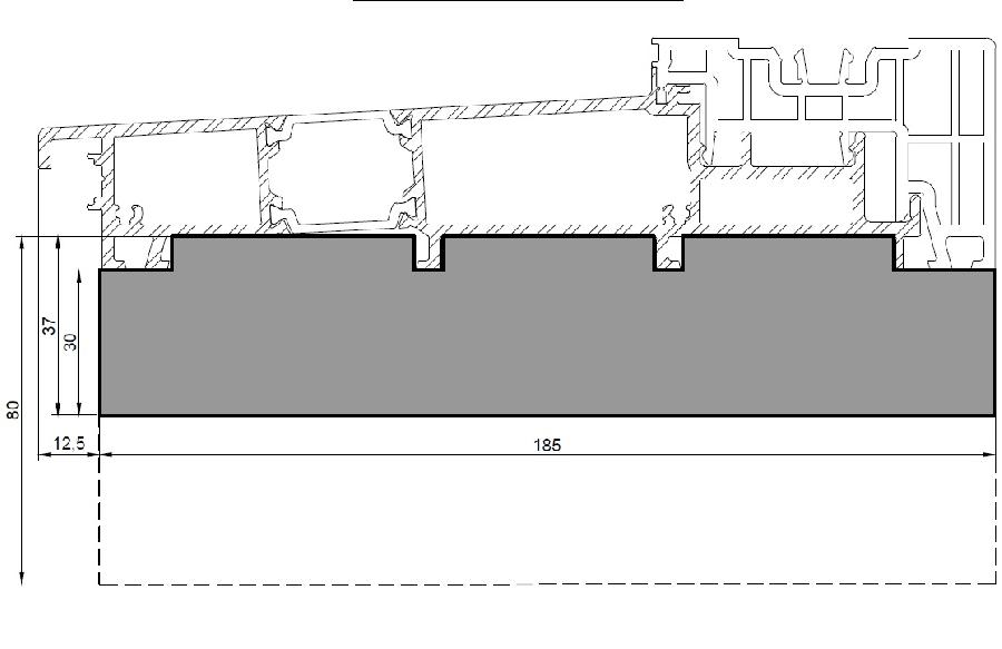 Теплый подставочный профиль Aluplast HST 85-2 Теплый подставочный профиль Aluplast HST 85-2