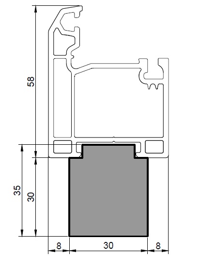 Теплый подставочный профиль EXPROF 46 Externa Теплый подставочный профиль EXPROF 46 Externa