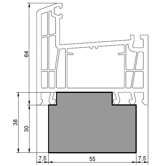 Теплый подставочный профиль BRUSBOX 70A Теплый подставочный профиль BRUSBOX 70A