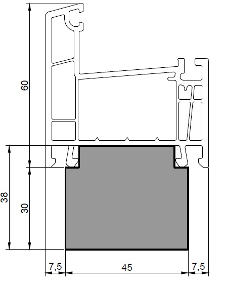 Теплый подставочный профиль EXPROF 60 Prona Теплый подставочный профиль EXPROF 60 Prona