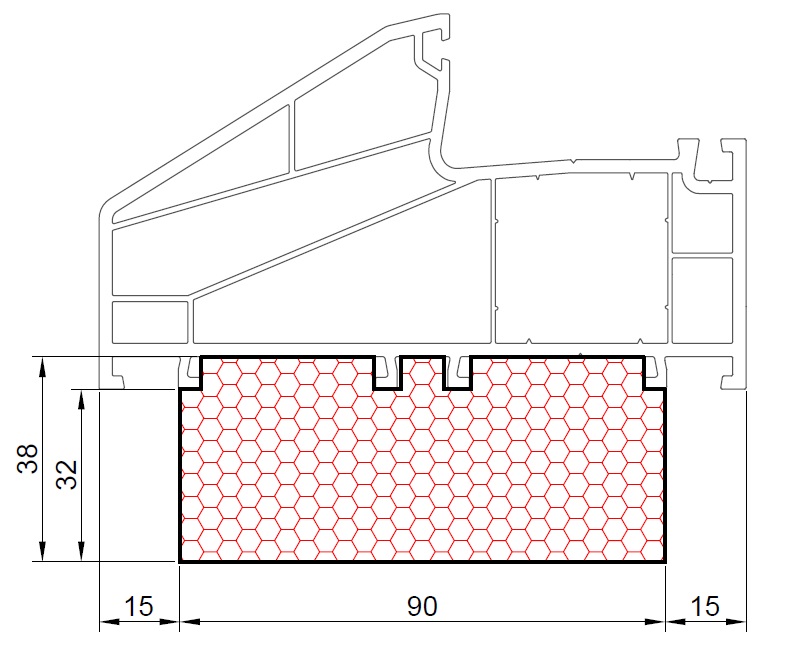 Теплый подставочный профиль WINTECH 120-70 Теплый подставочный профиль WINTECH 120-70