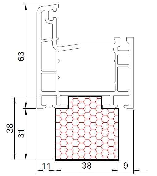 Теплый подставочный профиль EXPROF 58 Practica/Prowin Теплый подставочный профиль EXPROF 58 Practica/Prowin
